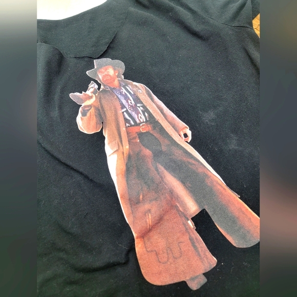 Boho Cowgirl Tee With Bell Sleeves Upcycled - Picture 9 of 10